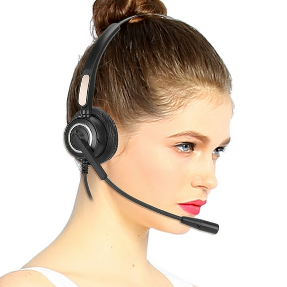 Écouteurs, Casque de Service, Casque d'Ordinateur Clair pour Clavardage, Casque USB Ajustable, pour Clavardage en Ligne, pour Ordinateur, pour Bureau,