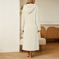 thumbnail image 5 of LYEAA Fleece Robes for Women with Hood Pullover Bathrobes Pocketed Solid Soft Long Sleeves Hooded Warm Housecoat Beige S, 5 of 6