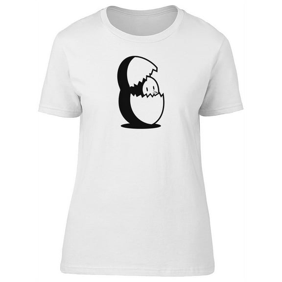 Cute Chicken Broken Egg Doodle T-Shirt Women -Image by Shutterstock, Female Large