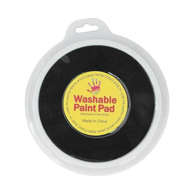 Round Ink Pad, Sealed Cover Design Water Based Paint Washable Ink Pad For Fabric Green,Red,Orange,Black,Purple,Sky Blue