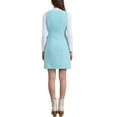 thumbnail image 3 of INSPIRE CHIC Tweed Dress for Women's Sleeveless Square Neck Button Down A-Line Pinafore Overall Dresses L Sky Blue, 3 of 6