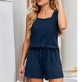 thumbnail image 3 of Matching Sets Women Clothing Casual Crew Neck Sleeveless Tank Top and Shorts with Pocket Summer 2 Piece Travel Outfits, 3 of 6