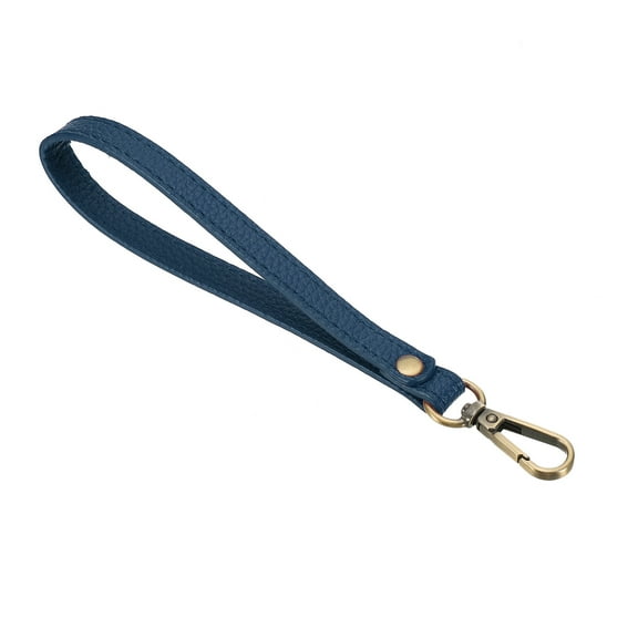 Uxcell 8 Inch Wristlet Strap PU Leather Wristlet Keychain Wrist Strap Replacement Dark Blue