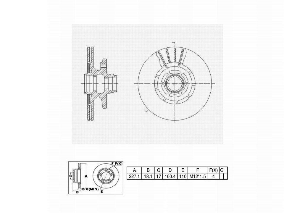 Winstop Brake Rotor and Hub Assembly, Front WS234616, Mazda RX-7 1983-1979