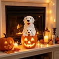 thumbnail image 6 of Halloween Pumpkin Dog Figurine Light, Cute Dog with Pumpkin Resin Lamp, Spooky Tabletop Decor for Home Shelf Party (9.06x5.51x5.51in), 6 of 8