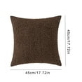 thumbnail image 3 of Curly Faux Decorative Throw Pillow Cover - Soft Polyester Cushion Case with Zipper for Home, Living Room, Bedroom, Sofa - 17x17 Inch (Brown), 3 of 6