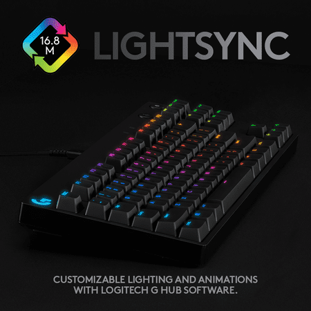 Logitech - G PRO TKL Wired Mechanical GX Blue Clicky Switch Gaming Keyboard with RGB Backlighting - Black