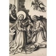 thumbnail image 2 of Workshop of Hans Holbein the elder 17x24 Black Ornate Framed Double Matted Museum Art Print Titled: Adoration of the Child (1500), 2 of 5