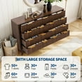 thumbnail image 4 of BouPower Fluted 9 Drawer Dresser for Bedroom,54" Wide Modern Chest of Drawers with Faux Marble Top,Wood Dresser TV Stand & Storage Organizer for Bedroom,Hallway, 4 of 7