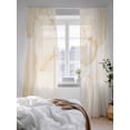 thumbnail image 3 of Sheer Curtains 84 Inches Long 2 Panels Set for Living Room, Marble Beige Semi Sheer Curtains for Windows, Modern Abstract Ink Painting Luxury Voile Window Treatments Rod Pocket Curtain, 3 of 7