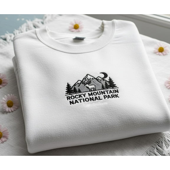 Rocky Mountain National Park Embroidered Sweatshirt: Hiking Adventure Gift
