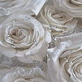 thumbnail image 5 of JEUXUS White Rose Peony Flower Modern Flower Picture Large White Floral Shower Curtain for Bathroom White, 5 of 7