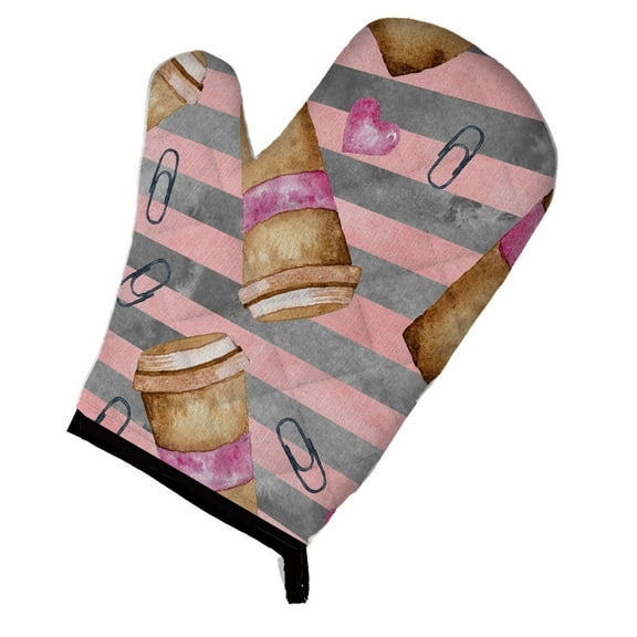 Caroline's Treasures Watercolor Coffee and Paper Clips Oven Mitt