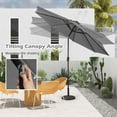 thumbnail image 6 of Costway 10FT Patio Solar Umbrella LED Patio Market Steel Tilt with Crank Outdoor Gray, 6 of 10