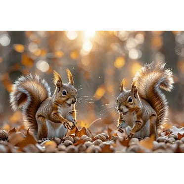 Tree Squirrels Adult Wooden Puzzles for All Jigsaw Puzzle 500 Piece Toy Lovers - Spend Time Getting a Sense of Achievement Beautiful Gift