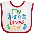 thumbnail image 3 of Inktastic My Grammie Loves Me Boys or Girls Baby Bib, 3 of 4