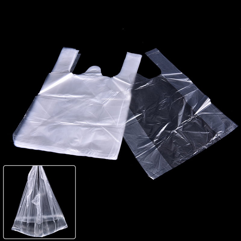 55 24*32cm Plastic T-Shirt Retail Shopping Supermarket Bags Handles PackaginO`HH 