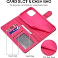 thumbnail image 2 of Case for iPhone 12 / iPhone 12 Pro, PU Leather Wallet Folio Flip Magnetic Buckle Slim Back Cover Built-in Card Holder Slot and Stand for iPhone 12 / iPhone 12 Pro 6.1 Inch (Rosered), 2 of 14