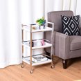 thumbnail image 3 of Costway 3 Tier Trolley Cart Storage Cart Lockable Wheels Kitchen Bathroom Utility Cart, 3 of 10