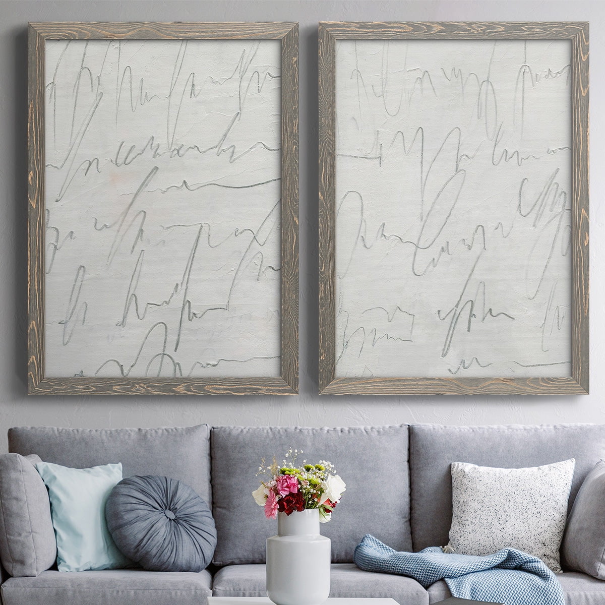 Scrabble I - Premium Framed Canvas 2 Piece Set - Ready to Hang