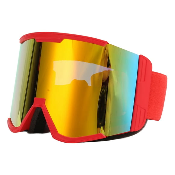 Ski Goggles, Anti Fog Scratch Proof Skiing Protection Goggles Oversized OTG Design Air  System  For Snowboarding Black Frame Grey Lens,Black Frame Silver Lens,Black Frame Red