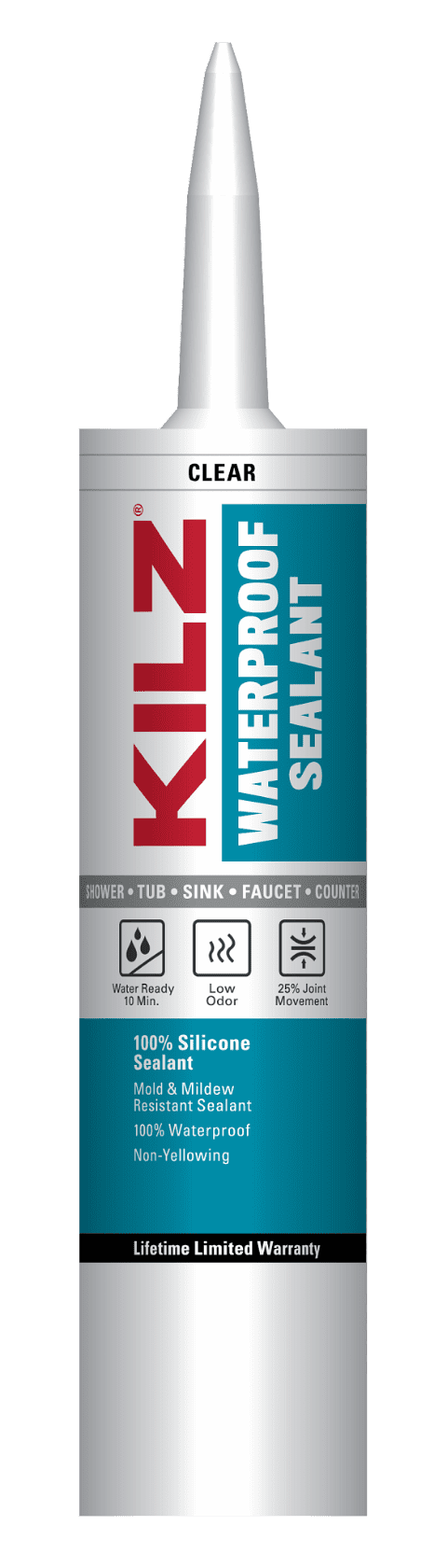 KILZ Waterproof Sealant Clear, 10 Oz, S2011