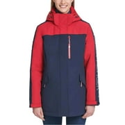 Tommy Hilfiger Womens Winter Cold Weather Basic Coat - Crimson/Navy Small