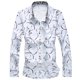 thumbnail image 1 of Blusa y camisa formal de manga larga con cuello vuelto para hombre, camisa con estampado a color, blusa de manga larga con cuello vuelto, blusa para hombre, 1 of 2