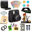 Fujifilm Instax Mini 8 Camera Black + MASSIVE BUNDLE for Fujifilm instax mini 8 camera Includes: Instant camera + Instax mini 8 instant films 10 pack (Zootopia Style)+ instax mini 8 Accessories