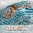 thumbnail image 4 of Summer Beach Bedding Duvet Cover Set Queen Size 4 Pieces Water Ripple Ocean Art Realistic Sea Sand Bedding Set with Zipper Closure, 1 Comforter Cover 90x92 Inches 1 Flat Sheet & 2 Pillow Cases, 4 of 7