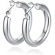 thumbnail image 1 of Aros gruesos Howllow, aros chapados en oro de 14 k para mujer, 1 of 5
