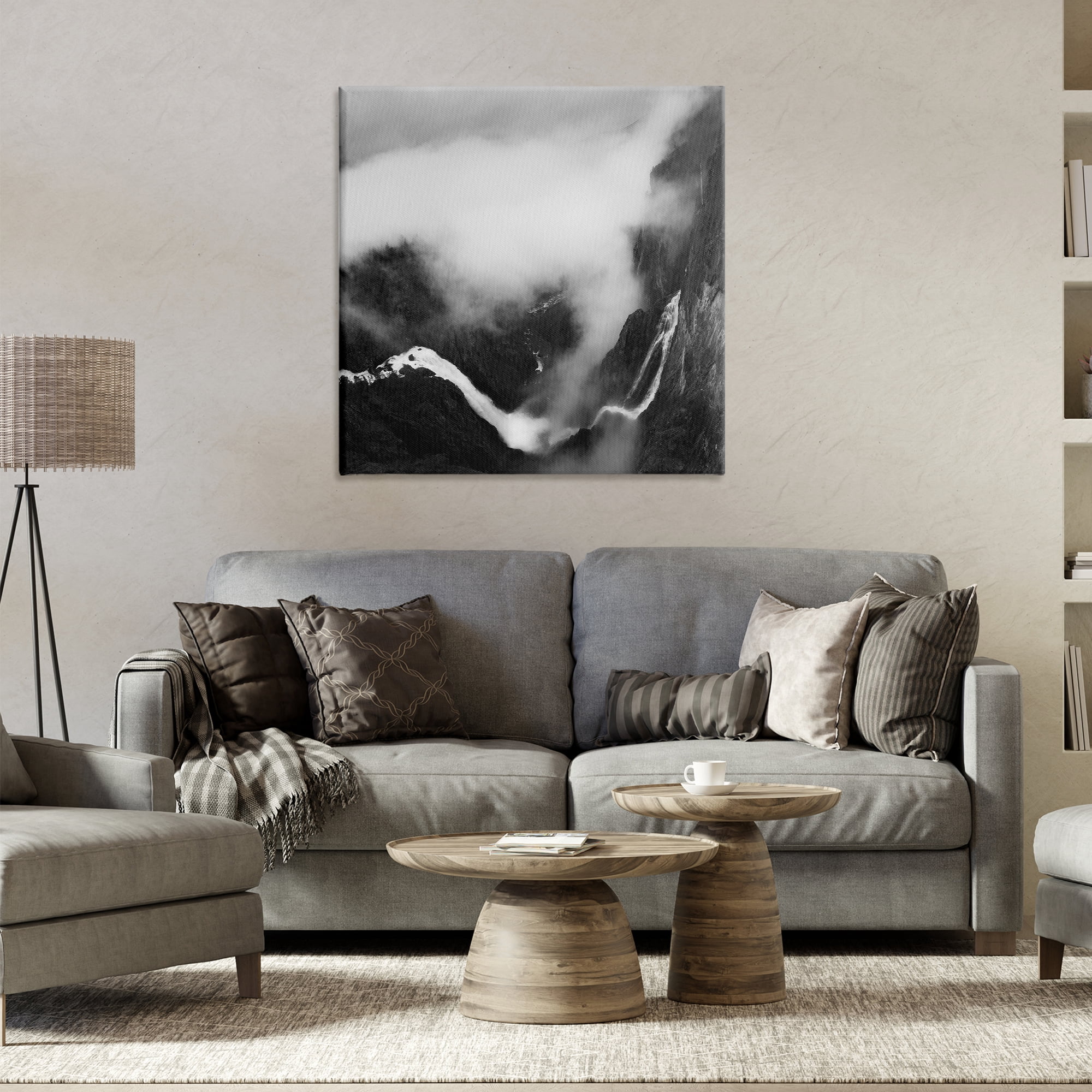 Stupell Industries Foggy Mountain Crags Abstract Photography Wrapped Canvas Art Print Wall Art, 30 x 30