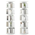 thumbnail image 1 of Costway 2 PCS 5-Tier Rotating Bookshelf 360° Display Rack Dividers & Anti-falling Baffles White, 1 of 10