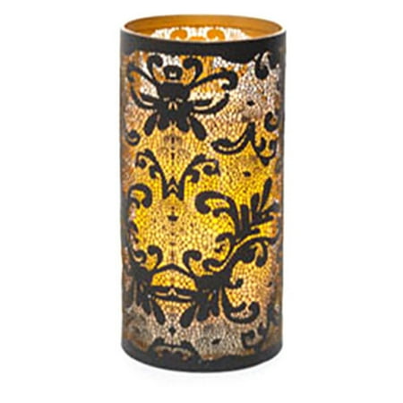 Garden 7 Pattern Paradise Garden Lighting 3.5 x 7 in. Laser Etched Metal Lace Pattern Luminary with Plastic Candle ()