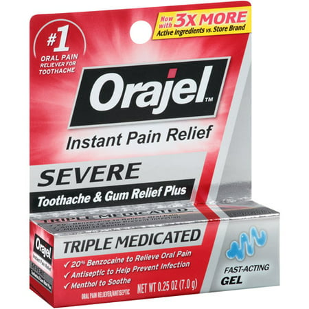 Orajel™ Severe Toothache & Gum Relief Plus Gel 0.25 oz. (Best Painkiller For Tooth Nerve Pain)