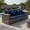 Navy, variant on Resenkos L‑Shaped Modular Outdoor Wicker Sectional Sofa, PE Rattan Patio Conversation Furniture with Corner and Armless Units, Acacia Wood Armrests, Thick Washable Cushions for Backyard Garden, Gray