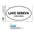thumbnail image 1 of Lake Geneva, WI - Wisconsin - Black and White - City State - Oval Laminated Sticker, 1 of 1