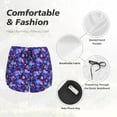 thumbnail image 4 of Pofeuu Skull daisy purple Print Women's Athletic Shorts Running Workout Shorts Tummy Control Quick Dry Gym Shorts with Pockets Double layer sports shorts-Small, 4 of 7