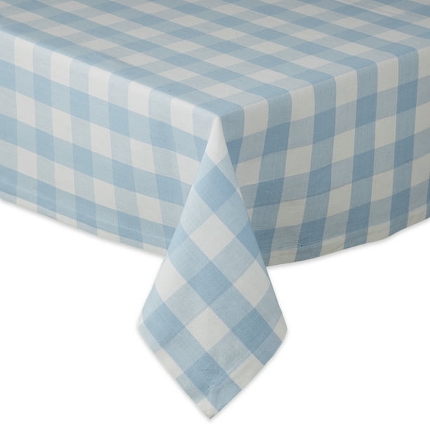 60" x 84" Light Blue and White Rectangle Cotton Tablecloth Walmart
