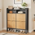 thumbnail image 1 of EDTara Armoire à Chaussures Mince, Organisateur Cannelé à 4 Tiroirs Rabattables avec Compartiments et Pieds Réglables, Rangement Caché pour Entrée, Couloir Ou Salon, 1 of 7