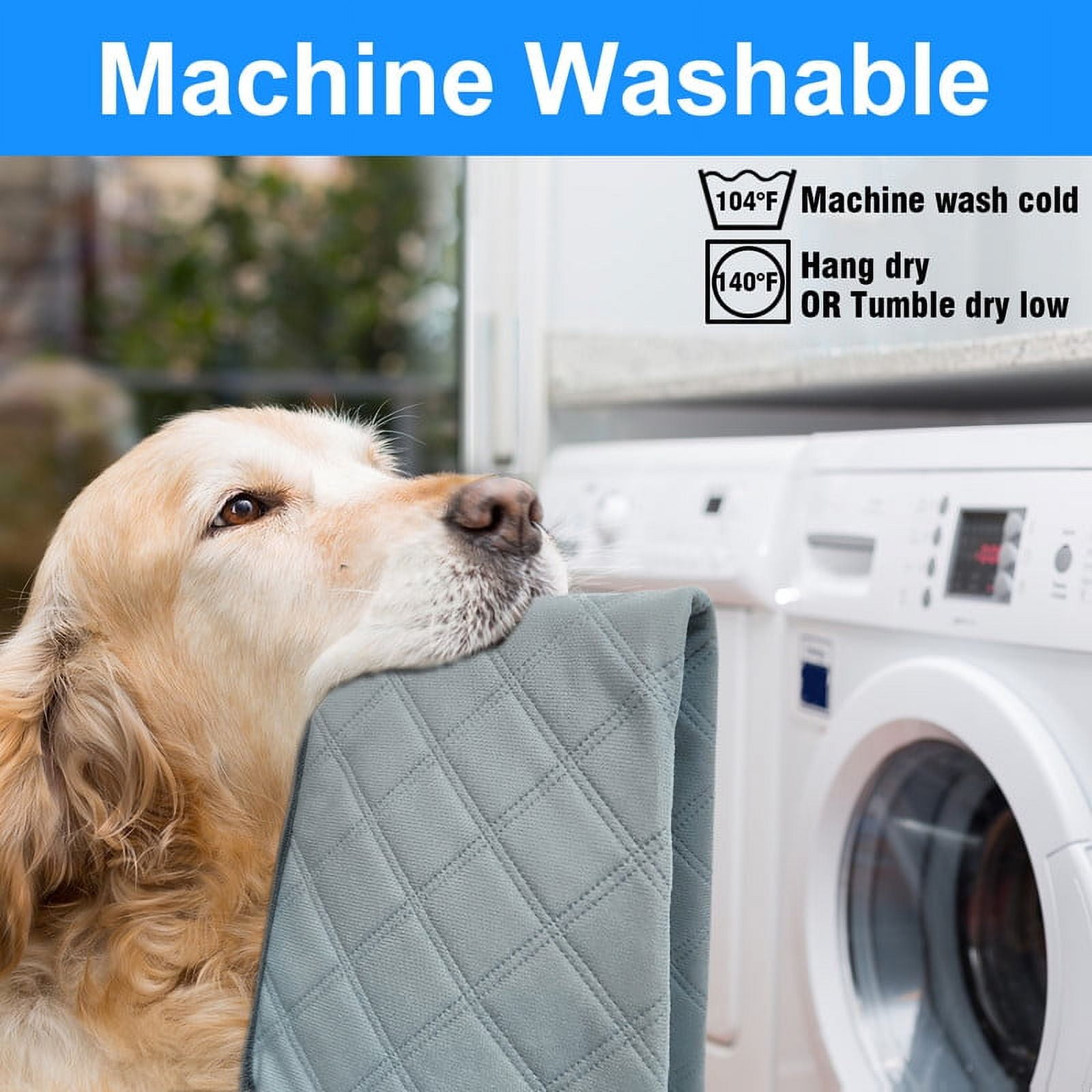 RIOUSSI Washable Pee Pads for Dogs, Puppy Pads for Potty Training with Leakproof Bottom. Light Gray, 4 Pack, 36"x41"