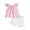 Pink, variant on Cethrio Kids Girls Summer Outfit Sets, Cute Flutter Sleeve Casual 2025 Girls' Clothing Sets Purple Size 5T
