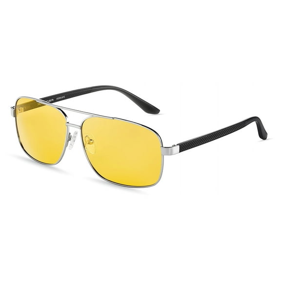 Xagger Polarized Square Aviator Sunglasses for Men Classic Driving Fishing Golf Metal Frame UV400 Sun Glasses