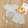 thumbnail image 2 of Annhoo Toddler Baby Girls Outfits Summer Stripes Print Knitted Sets Short Sleeve Round Neck T Shirts with Shorts, 2 of 8