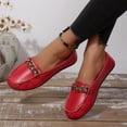 thumbnail image 6 of Crunowin Women's Round Toe Soft Sole Flat Shoes, Solid Color Versatile Style Fashionable Casual Spring/Summer Trendy Comfortable Footwear Red 9.5, 6 of 9