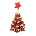 thumbnail image 1 of Ltdhehe Horloge de Vacances Flocon de Neige en Bois Rouge Vert Brun 3D Suspendue, 1 of 1