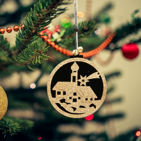 

Veki Christmas Decorations Indoor Christmas Decorations Christmas Tree Pendant Wooden Hollow Small Pendant Hotel Shopping Mall Window Door Hanging Hanging Crystals for Lamps