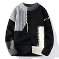 thumbnail image 4 of Chandails Chauds Automne Hiver pour Hommes Mode Col Roulé Patchwork Pulls Nouveaux Vêtements de Rue Coréens Pull Décontracté pour Hommes, 4 of 5