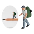 thumbnail image 4 of Esquirla 1:87 Resin Diorama People Character, Action Figure w/ Backpack Doll for Micro Scene DIY Railway Model r Green Backpack C, 4 of 8