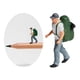 thumbnail image 4 of Diorama de resina a escala 1:87, figura de acción con mochila para maquetas de trenes en miniatura. Mochila verde C, 4 of 9